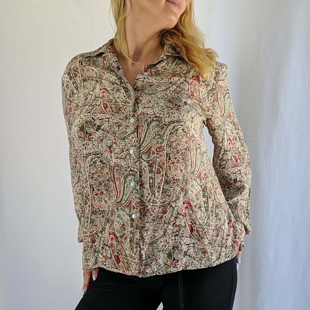 Cotswold silk blouse grey size 16